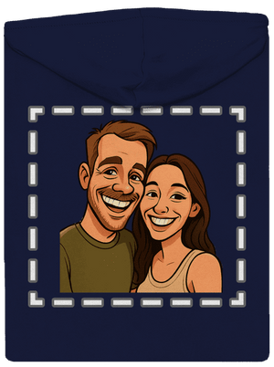 Karikatúra z vlastnej fotky pánska mikina na zips Navy