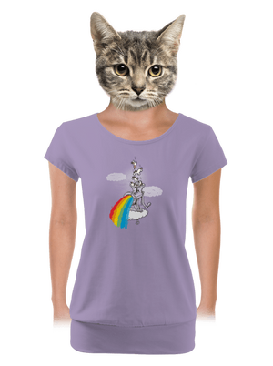Ako vzniká dúha dámske tričko s lemom Lavender