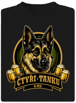 Čtyři z tanku a pes pánske športové tričko Black