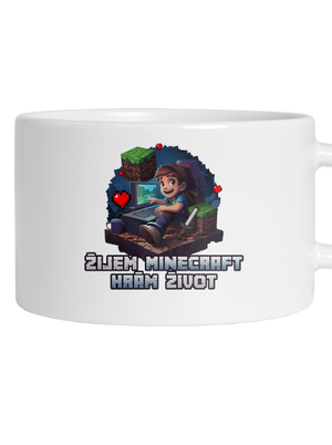 Žijem Minecraft hrnček makronka White