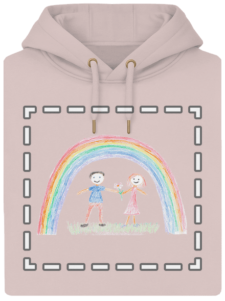 Detské kresby - Nahraj vlastnú unisex mikina premium Rose Chalk