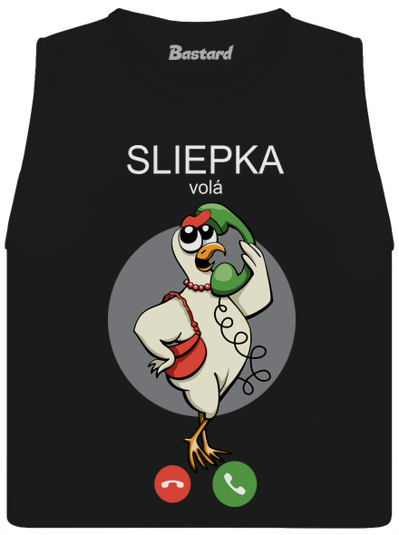 Sliepka volá dámske tielko voľné Black