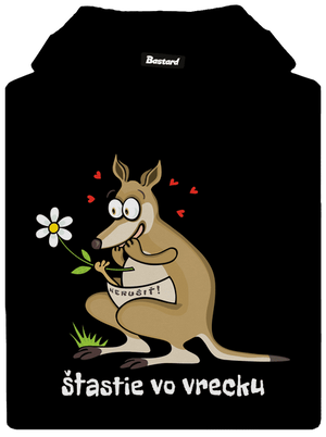 Šťastie vo vrecku pánska mikina klokanka Black