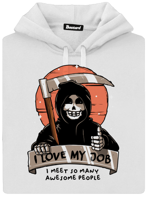 I love my job dámska mikina klokanka White