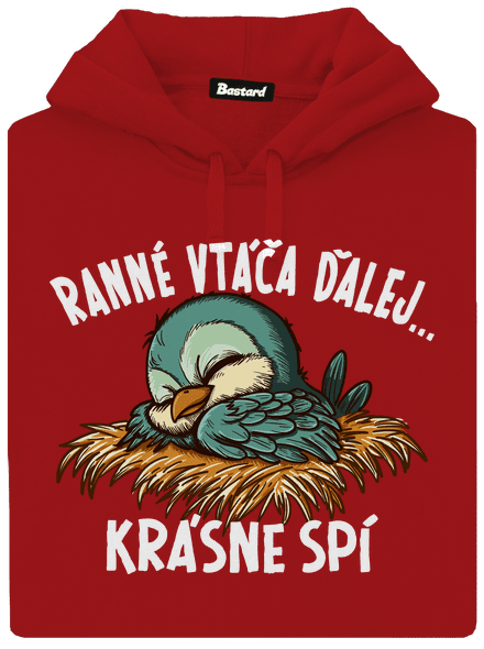 Ranné vtáča spí dámska mikina klokanka Red Mal