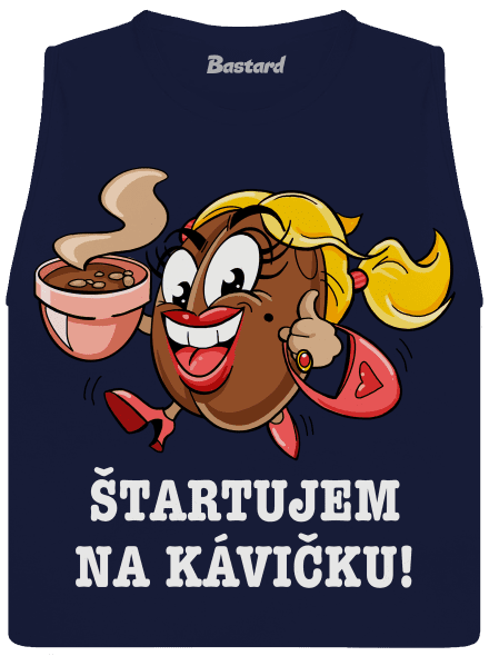 Štartujem na kávičke dámske tielko voľné Navy