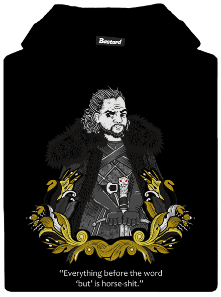 Jon Sníh detská mikina klokanka Black