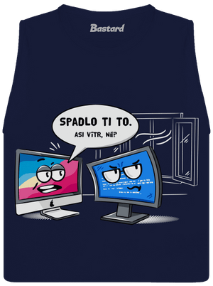 Mac vs. Windows dámske tielko voľné Navy