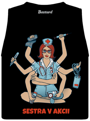 Sestra v akcii dámske tielko voľné Black