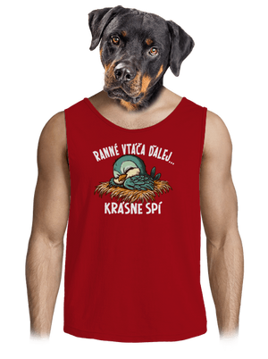 Ranné vtáča spí pánske tielko Red