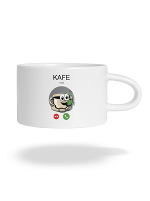 Kafe volá hrnček makronka White