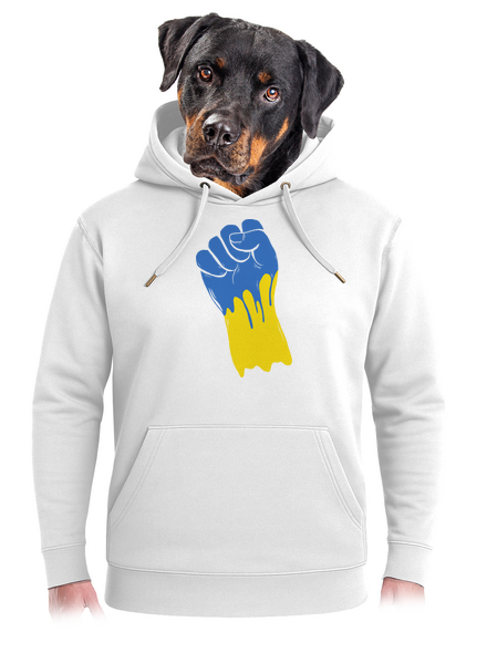 Ukrajina - Ruka unisex mikina premium Snowwhite