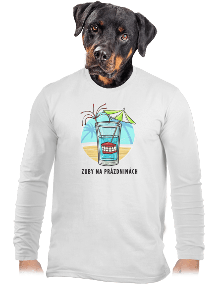 Zuby na prázdninách pánske dlhý rukáv White