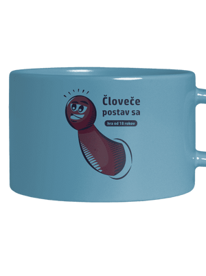 Človeče postav sa hrnček makronka Blue Macaron