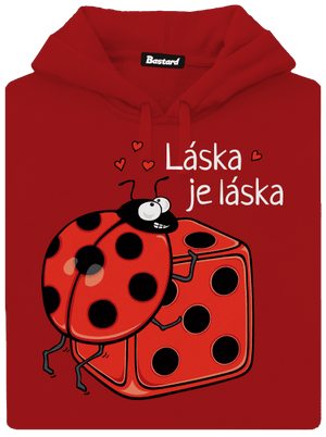 Láska je láska dámska mikina klokanka Red Mal