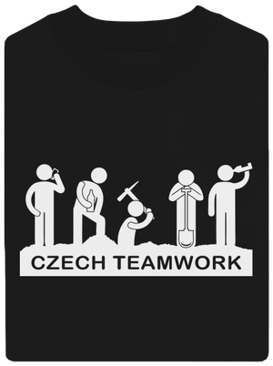 Czech Teamwork unisex mikina bez kapucne Black