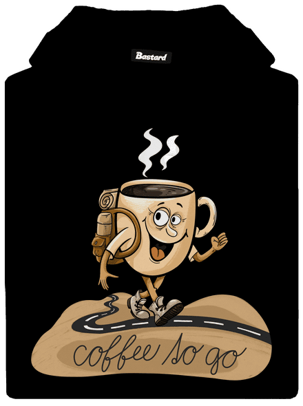 Coffee to go pánska mikina klokanka Black