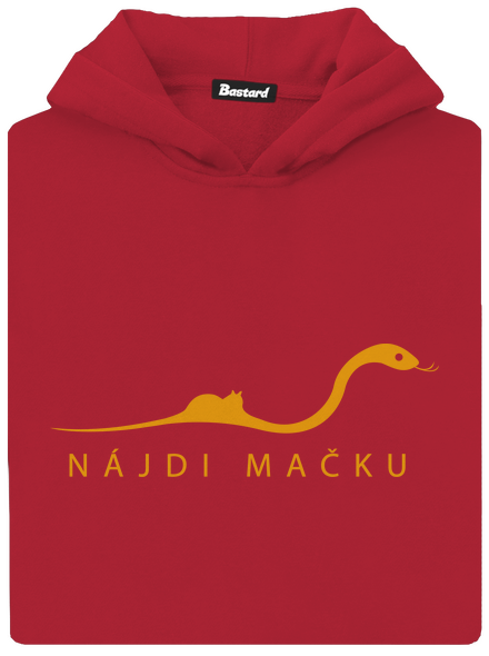 Nájdi mačku detská mikina klokanka Fire Red