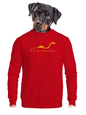 Nájdi mačku unisex mikina bez kapucne Red