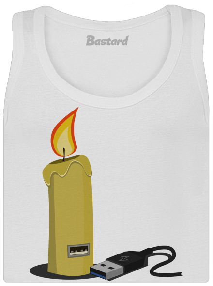 USB sviečka dámske tielko klasické White