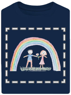 Detské kresby - Nahraj vlastnú unisex tričko oversized Midnight Blue