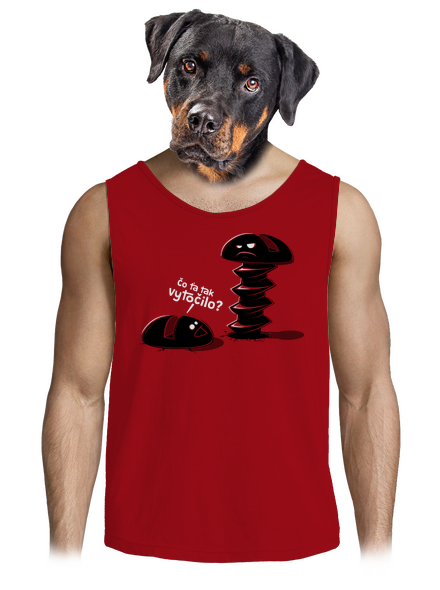 Vytočený pánske tielko Red