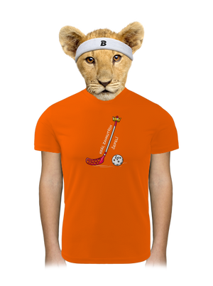 Kráľ zahnutých čepelí - florbal detské športové tričko Neon Orange