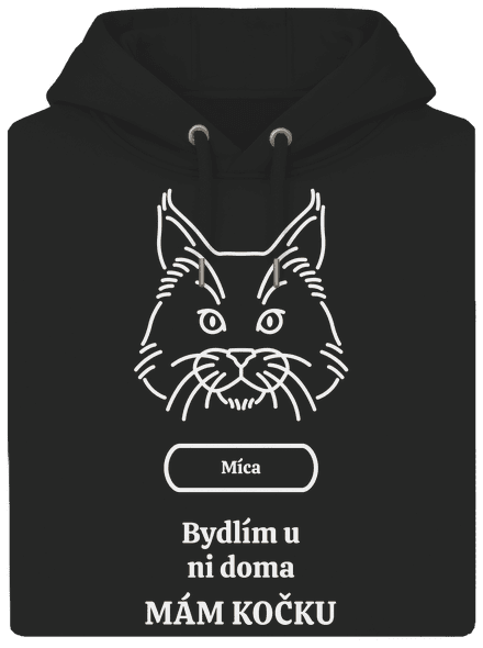 Nemôžem, mám mačku unisex mikina premium Dark Black