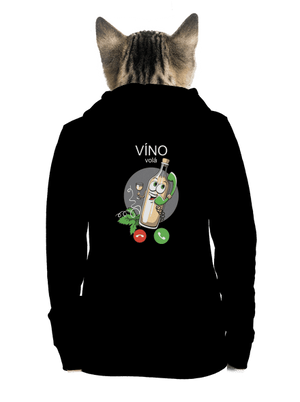 Biele víno volá dámska mikina na zips Black