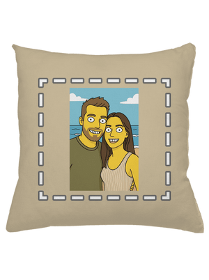 Simpsonovi z vlastnej fotky vankúš Beige