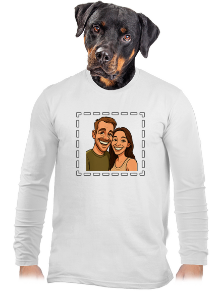 Karikatúra z vlastnej fotky pánske dlhý rukáv White