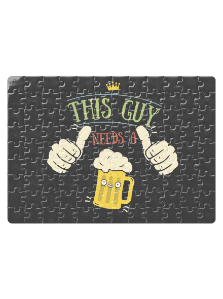 This guy needs a beer puzzle White