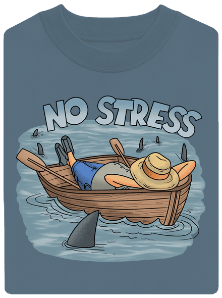 No stress unisex mikina bez kapucne Nordic Blue
