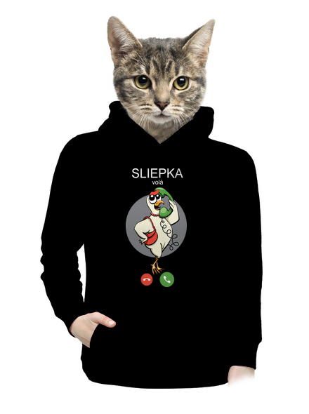 Sliepka volá dámska mikina klokanka Black