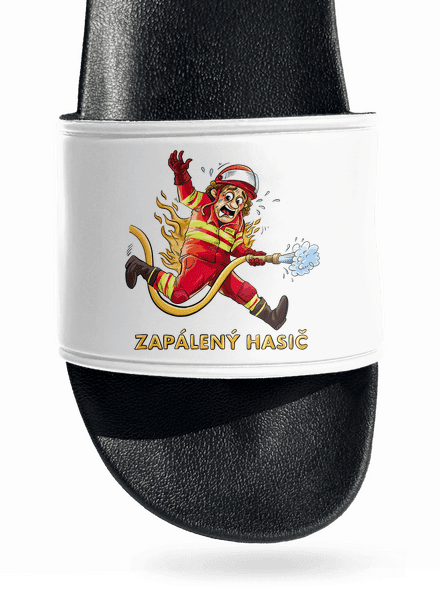 Zapálený hasič a hasička šľapky White
