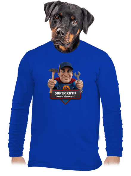 Super otec pánske dlhý rukáv Royal Blue
