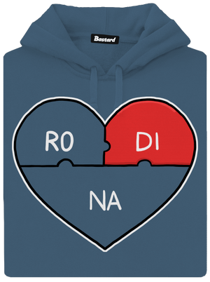 Rodinné puzzle dámska mikina klokanka Denim