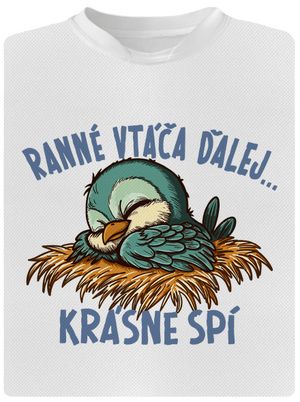 Ranné vtáča spí detské športové tričko White