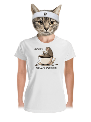 V presse dámske športové tričko White