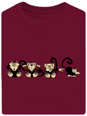 Opica unisex tričko oversized Garnet