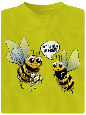 Alergická včielka pánske športové tričko Neon Yellow