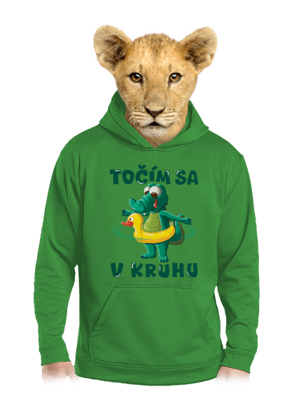 Točím sa v kruhu detská mikina klokanka Kelly Green AWD