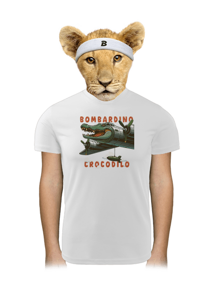 Bombardino Crocodilo – Italian Brainrot detské športové tričko White