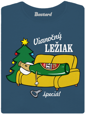 Vianočný ležiak dámske tričko prémium Petrol Blue