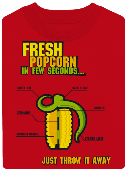 Popcorn grenade unisex mikina bez kapucne Red