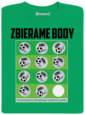 Zbierame body - futbal pánske tričko Kelly Green