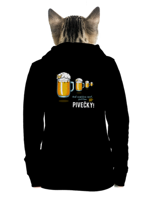 Pivečka dámska mikina na zips Black