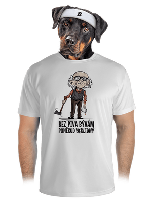 Neklidný bez piva pánske športové tričko White