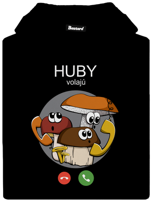 Huby volajú pánska mikina klokanka Black
