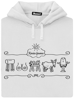 Kozia farma dámska mikina klokanka White